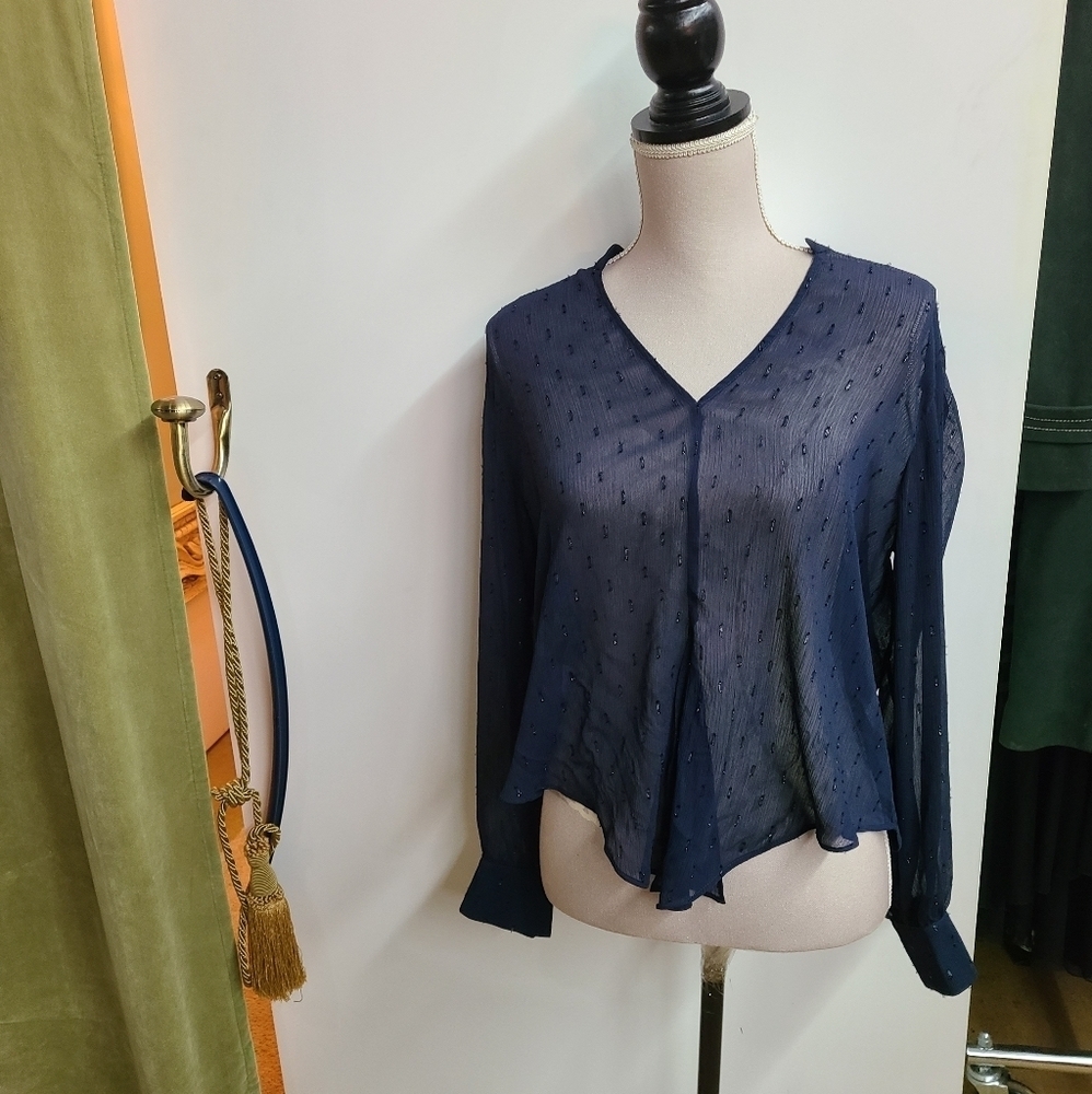 RACHEL Rachel Roy Sheer Long Sleeve